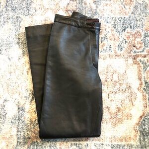 Nouhaila Cuir Lamb Leather Pants Brown